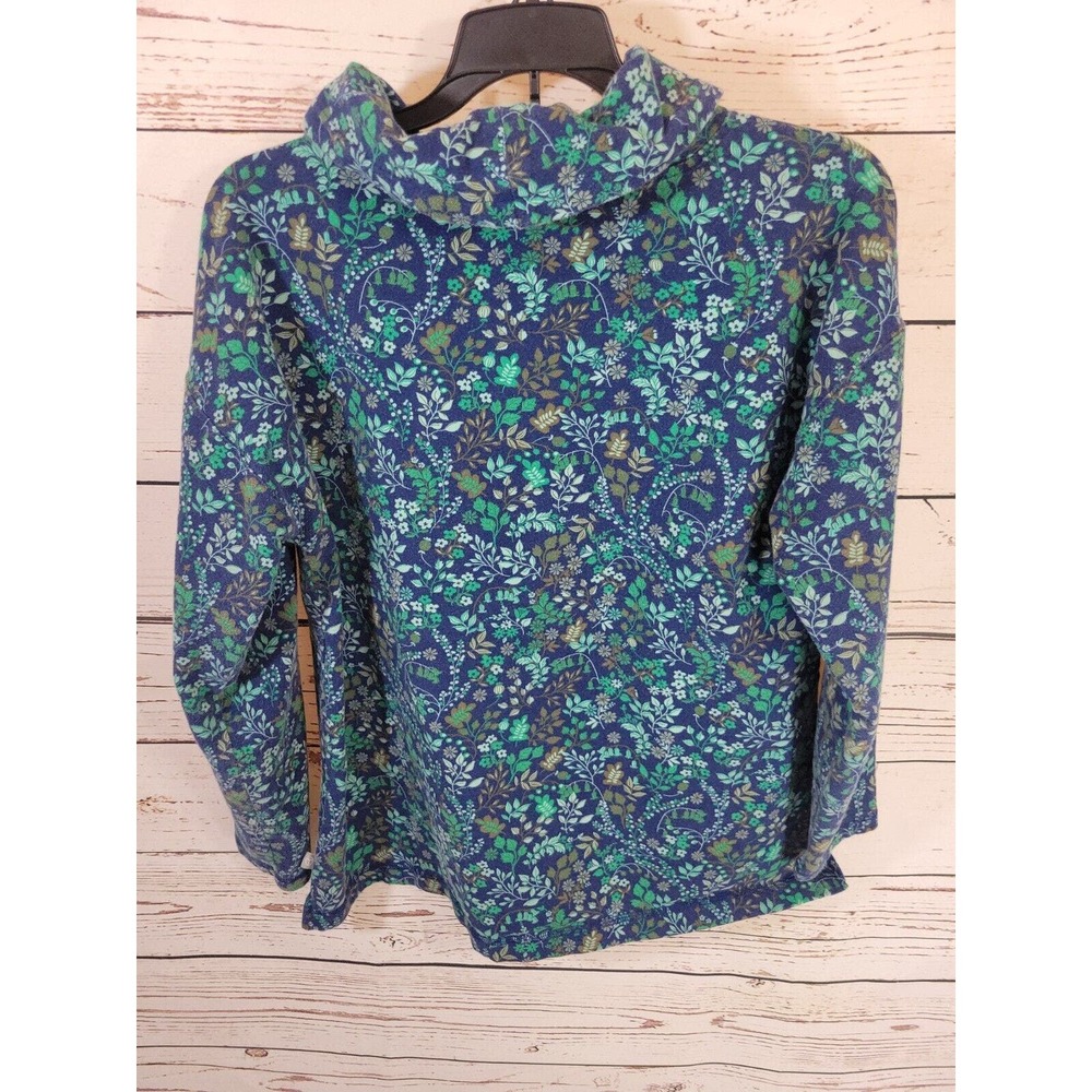 T by Talbots Green Floral Print Cowl Neck Active Top Women's Size Large Petite - Picture 2 of 10